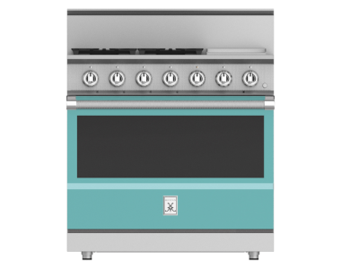 36" Hestan KRG Series Freestanding Professional Gas Range with 4-Burners - KRG364GD-NG-TQ