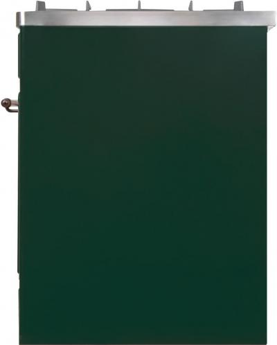 30" ILVE Majestic II Dual Fuel Liquid Propane Freestanding Range with Bronze Trim in Emerald Green  - UM30DNE3EGB-LP