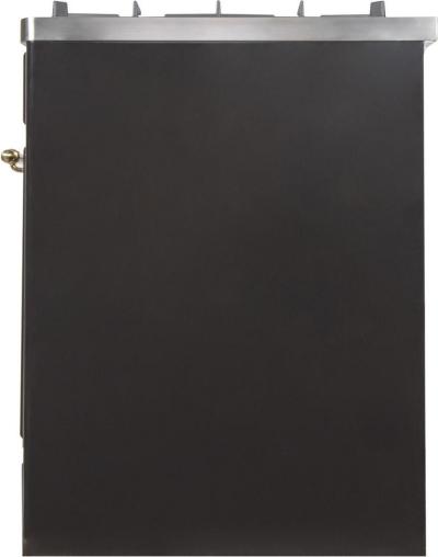 30" ILVE Majestic II Dual Fuel Freestanding Range with Brass Trim in Glossy Black  - UM30DNE3BKG-LP