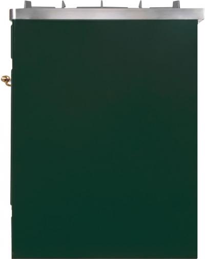 30" ILVE Majestic II Dual Fuel Freestanding Range with Brass Trim in Emerald Green  - UM30DNE3EGG-LP