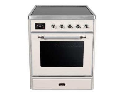 30" ILVE Majestic II Electric  Freestanding Range with Chrome Trim in Antique White - UMI30NE3AWC