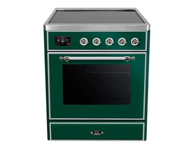 30" ILVE Majestic II Electric  Freestanding Range with Chrome Trim in Emerald Green  - UMI30NE3EGC