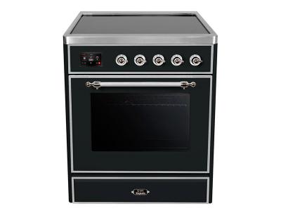 30" ILVE Majestic II Electric  Freestanding Range with Chrome Trim in Matte Graphite  - UMI30NE3MGC