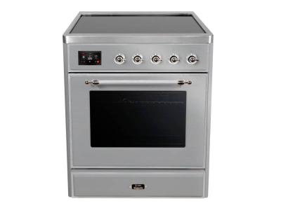 30" ILVE Majestic II Electric  Freestanding Range with Chrome Trim in Stainless Steel - UMI30NE3/SSC