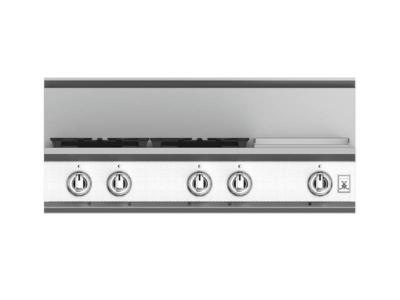 36" Hestan KRT Series 4-Burner Liquid Propane Rangetop  with 12" Griddle  - KRT364GD-LP-WH