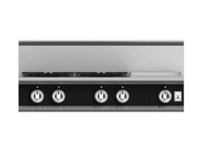 36" Hestan KRT Series 4-Burner Natural Gas Rangetop  with 12" Griddle  - KRT364GD-NG-BK