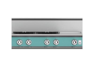 36" Hestan KRT Series 4-Burner Natural Gas Rangetop  with 12" Griddle  - KRT364GD-NG-TQ