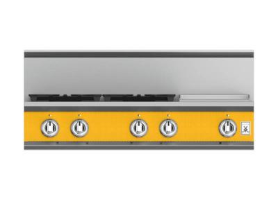 36" Hestan KRT Series 4-Burner Natural Gas Rangetop  with 12" Griddle  - KRT364GD-NG-YW