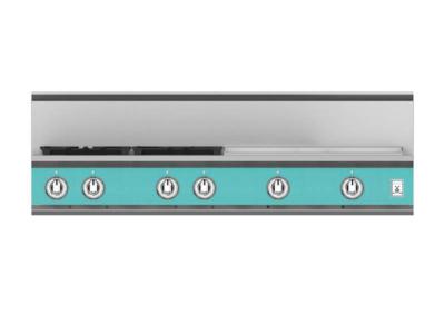 48" Hestan  KRT Series Natural Gas 4-Burner Rangetop  with 24" Griddle - KRT484GD-NG-TQ