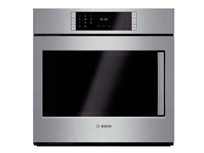 30" Bosch 4.6 Cu. Ft. Benchmark Series Single Wall Oven With Left Swing Door In Stainless Steel - HBLP451LUC
