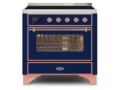 36" ILVE Majestic II Electric Range with Copper Trim in Blue - UMI09NS3MBP