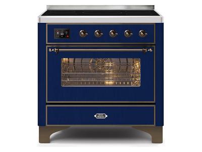 36" ILVE Majestic II Electric Range with Bronze Trim in Blue - UMI09NS3MBB