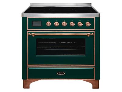 36" ILVE Majestic II Electric Range with Copper Trim in Emerald Green - UMI09NS3EGP