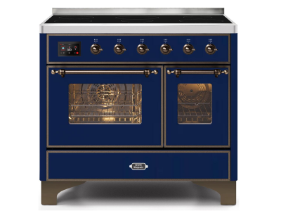 40" ILVE Majestic II Electric Freestanding Range with Bronze Trim in Blue - UMDI10NS3MBB