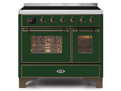40" ILVE Majestic II Electric Freestanding Range with Bronze Trim in Emerald Green - UMDI10NS3EGB