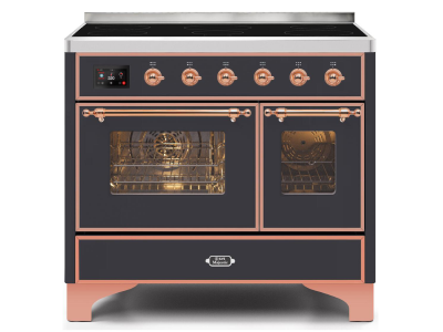 40" ILVE Majestic II Electric Freestanding Range with Copper Trim in Matte Graphite - UMDI10NS3MGP