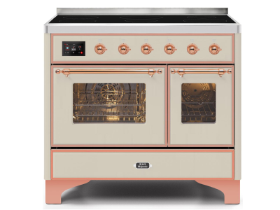 40" ILVE Majestic II Electric Freestanding Range with Copper Trim in Antique White - UMDI10NS3AWP