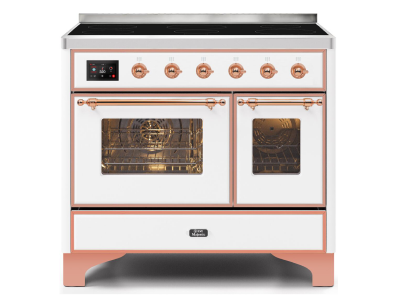 40" ILVE Majestic II Electric Freestanding Range with Copper Trim in White - UMDI10NS3WHP