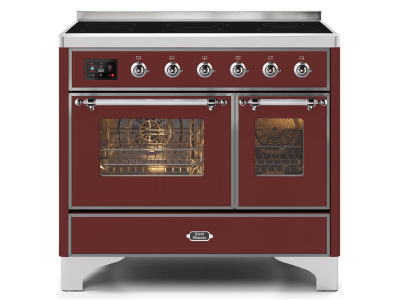 40" ILVE Majestic II Electric Freestanding Range with Chrome Trim in Matte Graphite - UMDI10NS3BUC