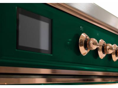 30" ILVE Majestic II Dual Fuel Range with Copper Trim in Emerald Green  - UM30DNE3EGP-LP