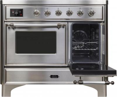 40" ILVE Majestic II Electric  Freestanding Range with Chrome Trim  in Stainless Steel - UMDI10NS3/SSC