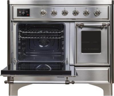 40" ILVE Majestic II Electric  Freestanding Range with Chrome Trim  in Stainless Steel - UMDI10NS3/SSC