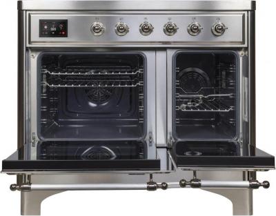 40" ILVE Majestic II Electric  Freestanding Range with Chrome Trim  in Stainless Steel - UMDI10NS3/SSC