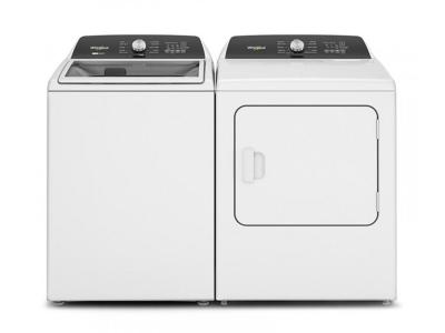 Whirlpool Top Load Washer and 7.0 Cu. Ft. Top Load Electric Moisture Sensing Dryer - WTW5057LW-YWED5050LW