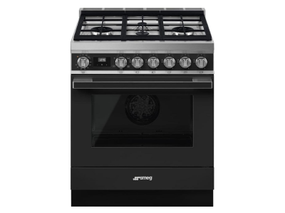 30" SMEG Cooker Portofino Freestanding Gas Range with 4 Burners in Anthracite - CPF30UGGAN