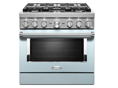 36" KitchenAid 5.1 Cu. Ft. Smart Commercial-Style Dual Fuel Range With 6 Burners - KFDC506JMB