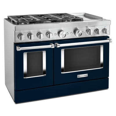 48" KitchenAid 6.3 Cu. Ft. Smart Commercial-style Dual Fuel Range With Griddle - KFDC558JIB