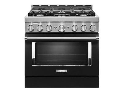 36" KitchenAid 5.1 Cu. Ft. Smart Commercial-Style Gas Range With 6 Burners - KFGC506JBK