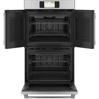 30" Café 10.0 Cu. Ft. Built In French Door Double Convection Wall Oven In Stainless Steel - CTD90FP2NS1