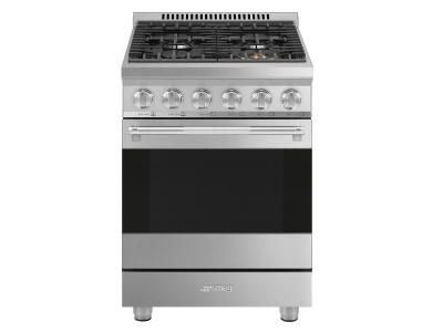 24" SMEG Freestanding Professional Gas Range in Stainless Steel - SPR24UGGX