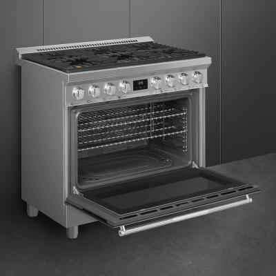 36" SMEG Freestanding Professional Gas Range in Stainless Steel - SPR36UGGX