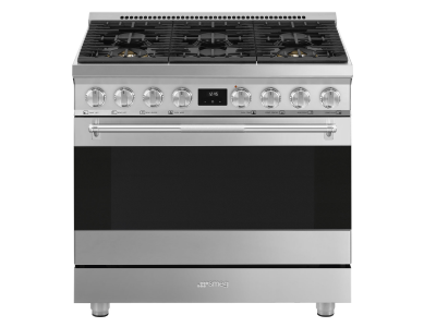 36" SMEG Freestanding Professional Gas Range in Stainless Steel - SPR36UGGX