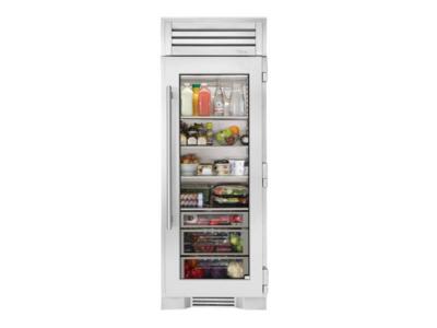 30" True Residential Column Refrigerator With Stainless Glass Door - TR-30REF-R-SG-A