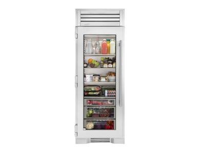 30" True Residential Column Refrigerator With Stainless Glass Door - TR-30REF-L-SG-A