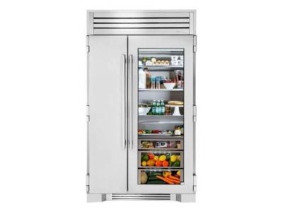 48" True Residential Side by Side Refrigerator With Stainless Glass Door - TR-48SBS-SG-B