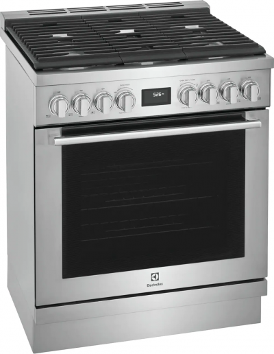 30" Electrolux 4.5 Cu. Ft. Front Control Free Standing Gas Range - ECFG3068AS