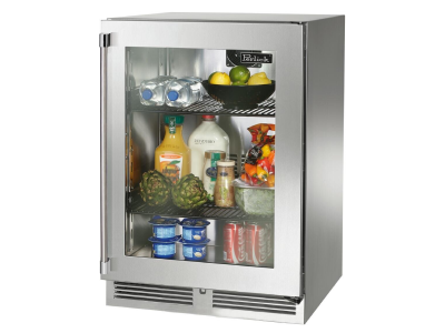 24" Perlick Indoor Signature Series Right-Hinge Undercounter Refrigerator in Stainless Steel Glass Door - HP24RS43R