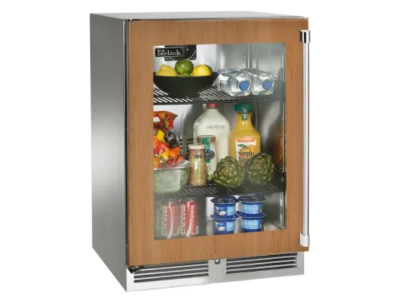 24" Perlick Indoor Signature Series Left-Hinge Undercounter Refrigerator in Panel Ready Glass Door with Door Lock - HP24RS44LL