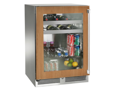 24" Perlick Indoor Signature Series Left-Hinge Beverage Center in Panel Ready Glass Door - HP24BS44LL
