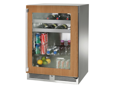 24" Perlick Indoor Signature Series Right-Hinge Beverage Center in Panel Ready Glass Door - HP24BS44RL