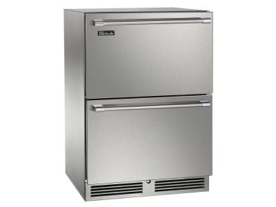 24" Perlick Indoor Signature Series Undercounter Freezer Drawers in Stainless Steel with Door Lock - HP24FS45DL