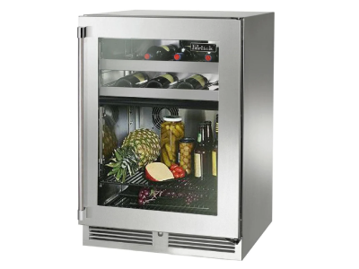 HH24RS41L Perlick 24 Signature Series Shallow Depth Undercounter  Refrigerator with Stainless Steel Solid Door - Left Hinge