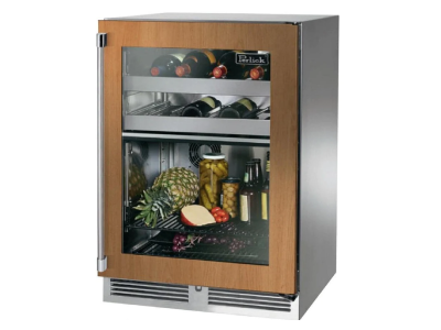 24" Perlick Indoor Signature Series Right-Hinge Dual-Zone Wine Refrigerator in Panel Ready Glass Door - HP24CS44RL