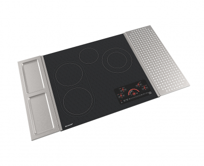 24" Sharp Drop-In Cooktop with 4 Radiant Elements - SCR2442FB