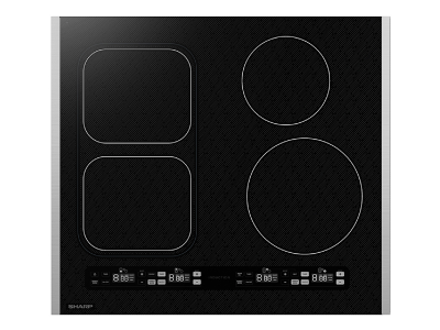 24" Sharp Induction Cooktop with 4 Cooking Zones - SCH2443GB