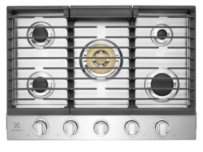 30" Electrolux Gas Cooktop With Flexible Brass Power Burner - ECCG3068AS